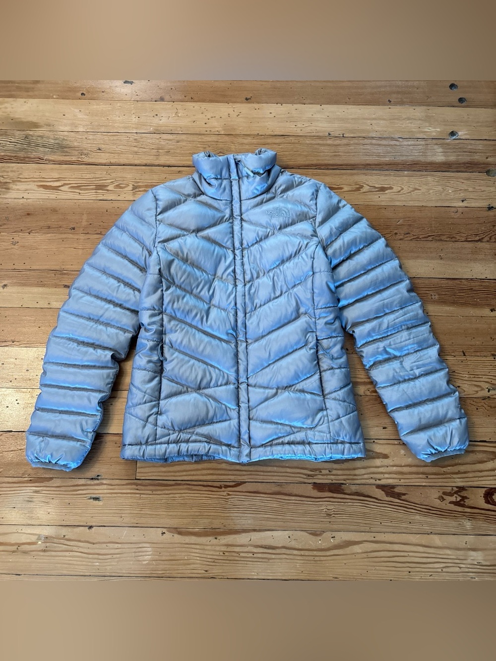 The North Face Jacket Womens Small Gray 550 Down Puffer Quilted Full Zip Warm S